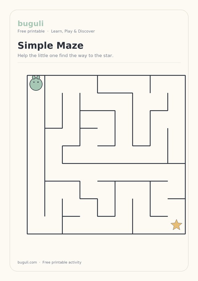 Preview of the Simple Maze printable worksheet for Thinking & Puzzles